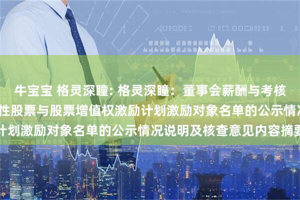 牛宝宝 格灵深瞳: 格灵深瞳：董事会薪酬与考核委员会关于2025年限制性股票与股票增值权激励计划激励对象名单的公示情况说明及核查意见内容摘要