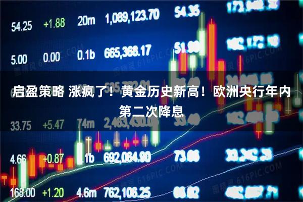 启盈策略 涨疯了！黄金历史新高！欧洲央行年内第二次降息